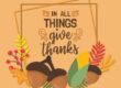 Thanksgiving banner with acorns