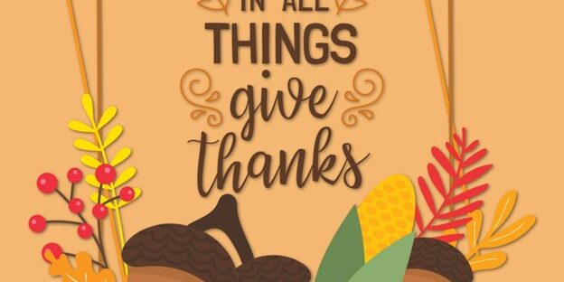 Thanksgiving banner with acorns