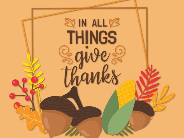 Thanksgiving banner with acorns