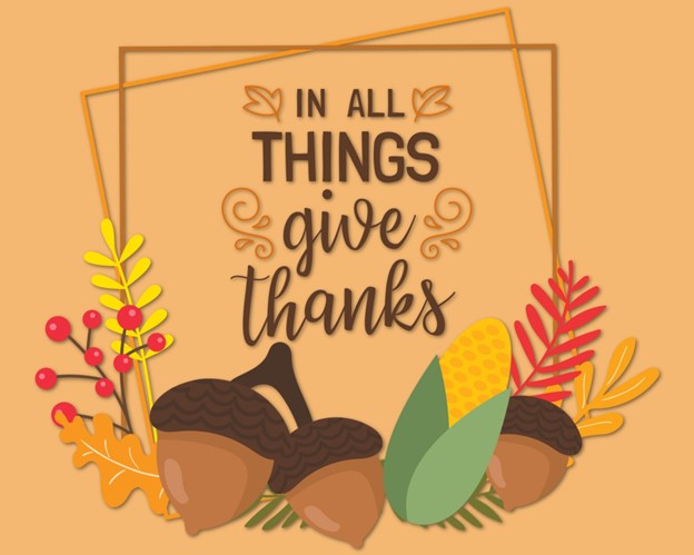 Thanksgiving banner with acorns